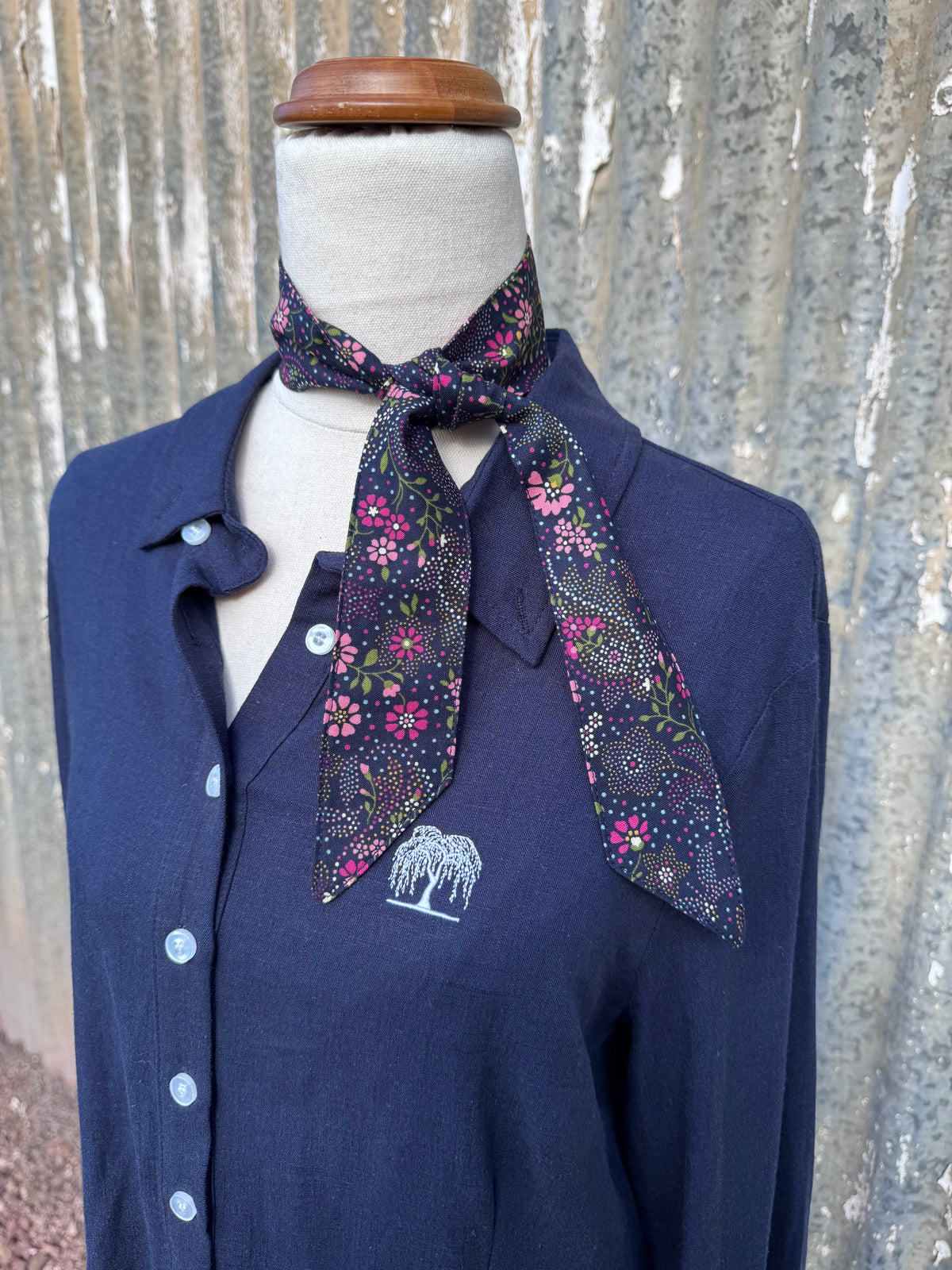 Navy Floral Necktie
