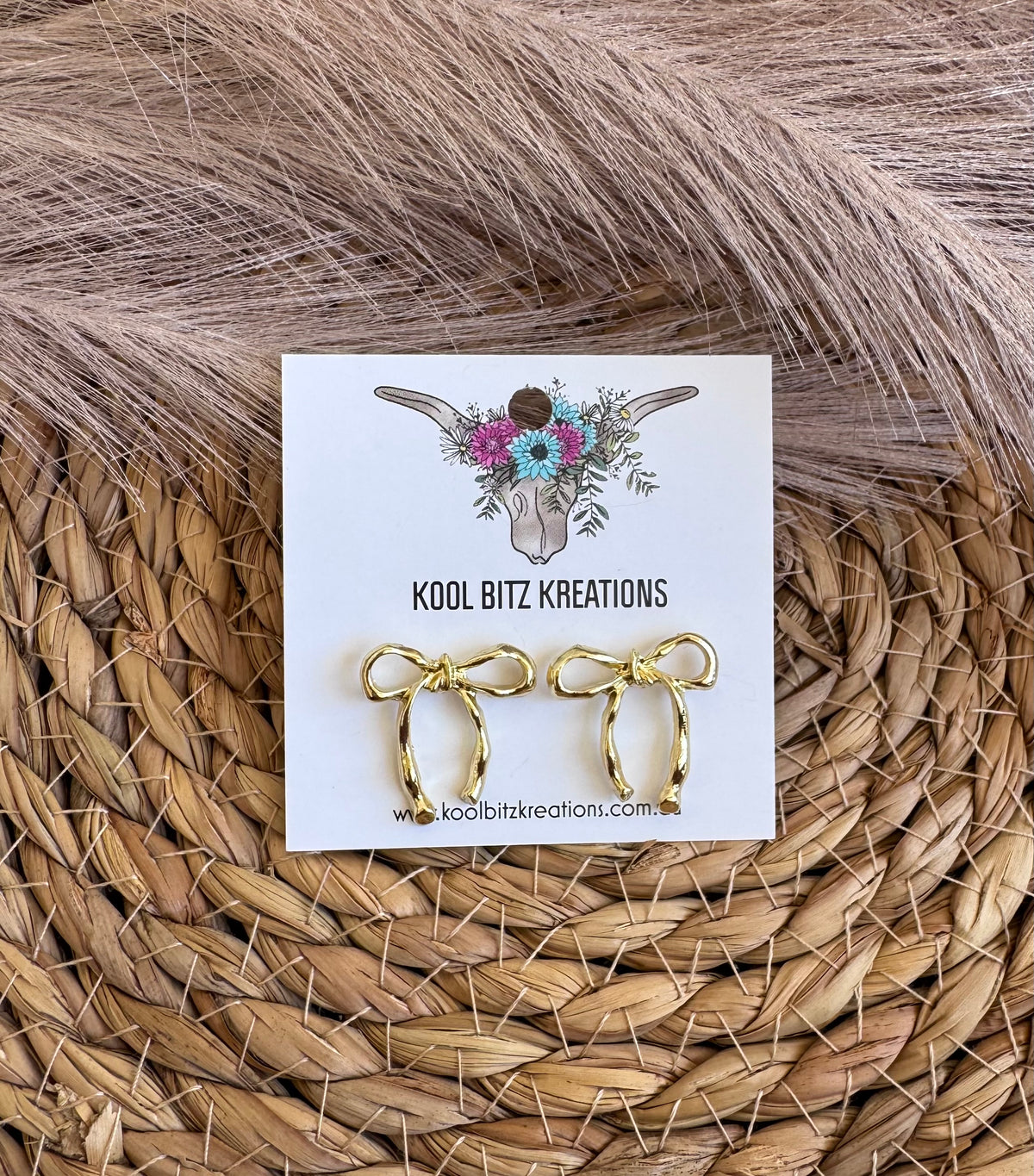 Gold Bow Earrings