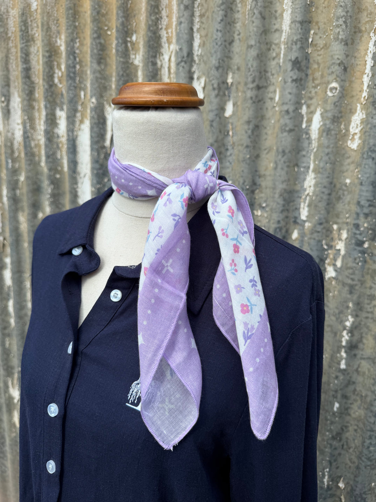 Purple Floral Neck Scarf