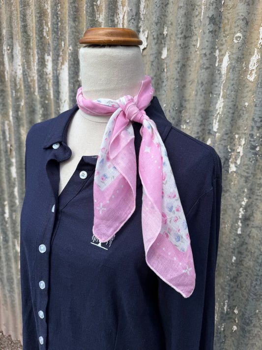 Pink Floral Neck Scarf