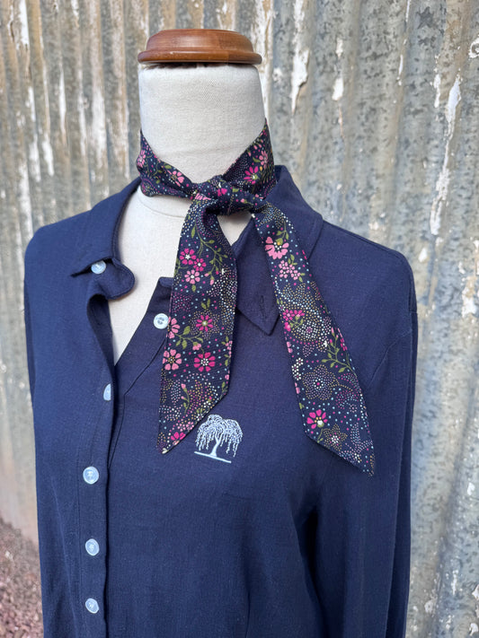 Navy Floral Necktie