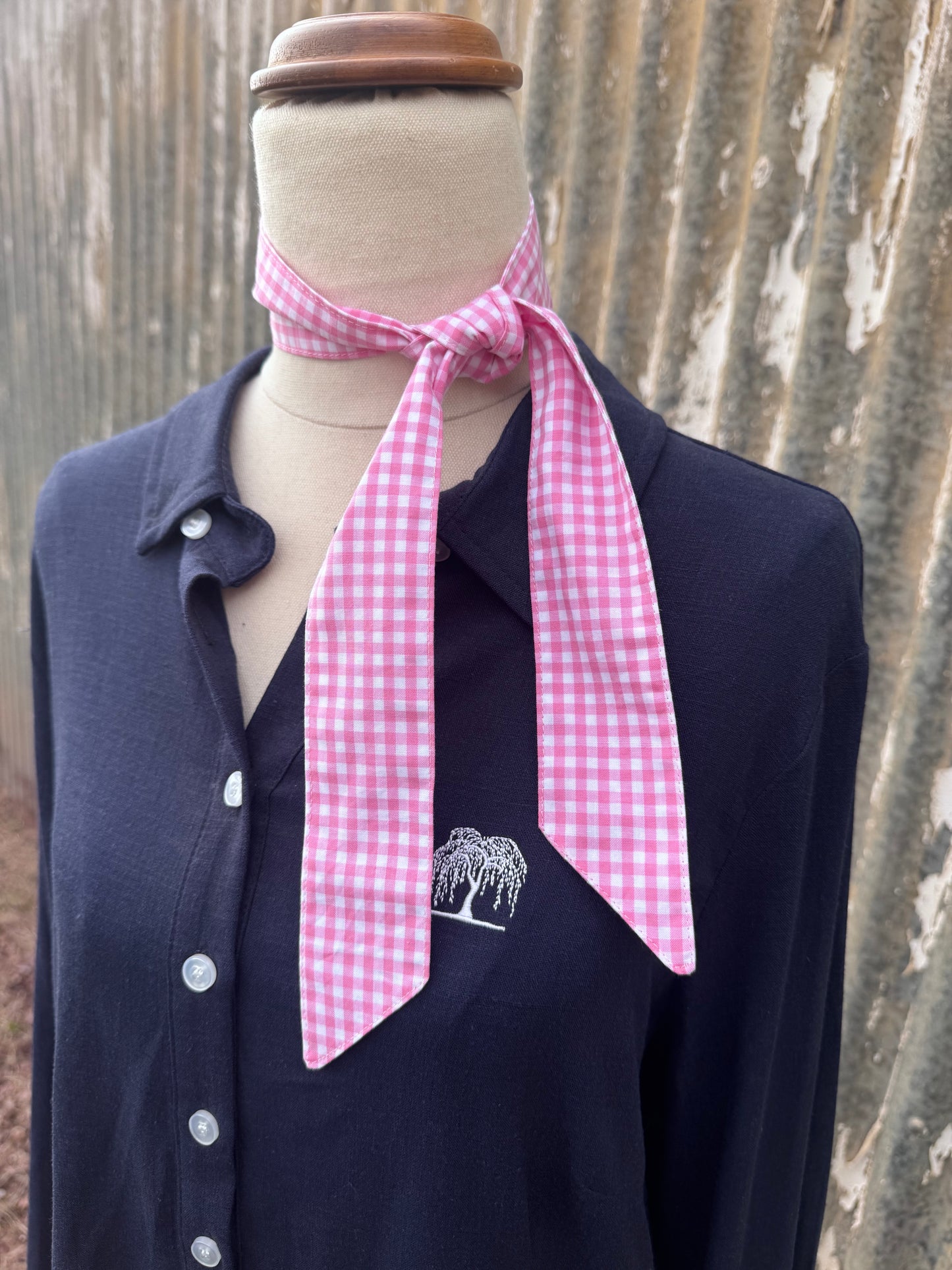 Pink Gingham Necktie