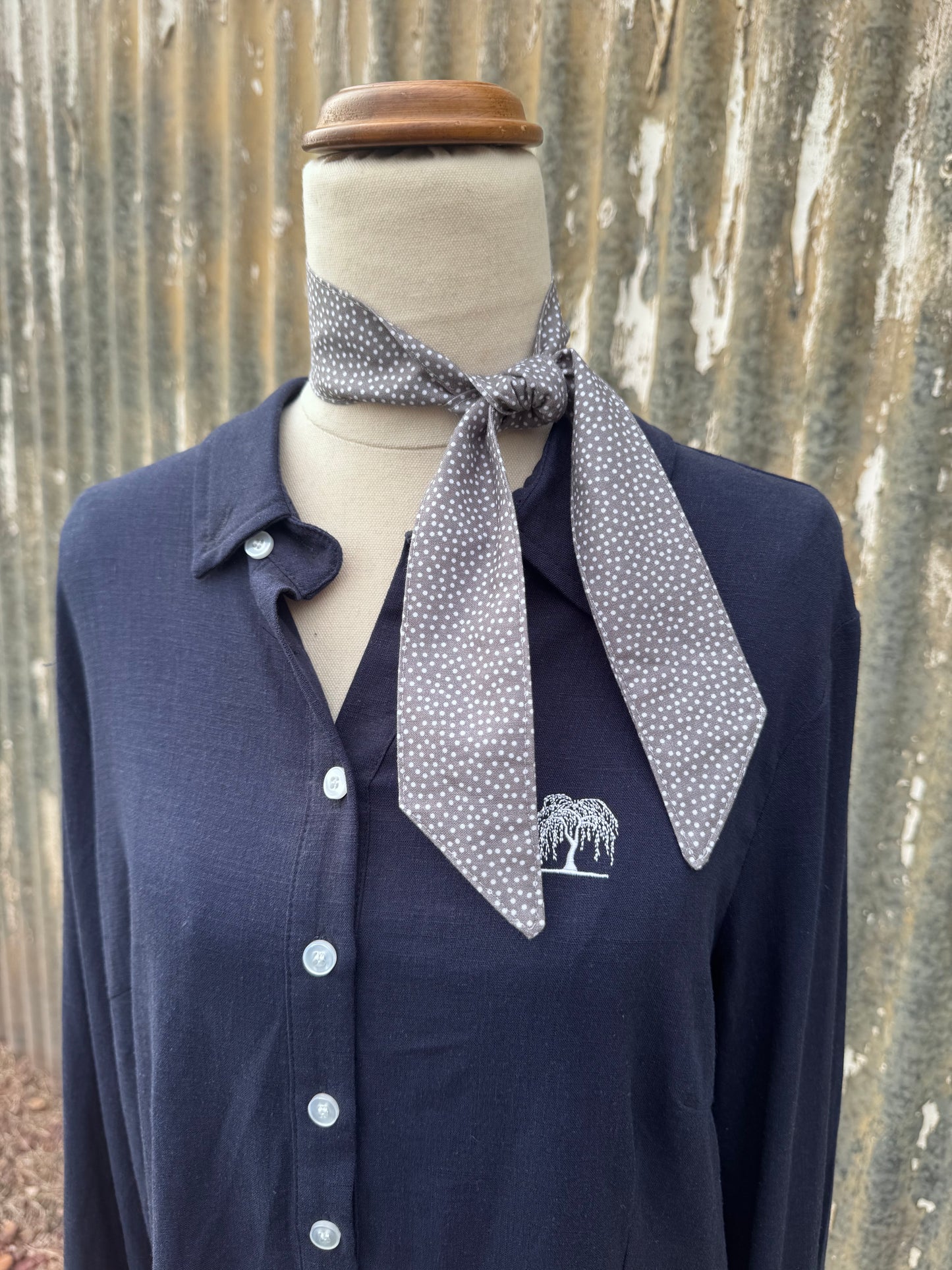Grey Spotty Necktie