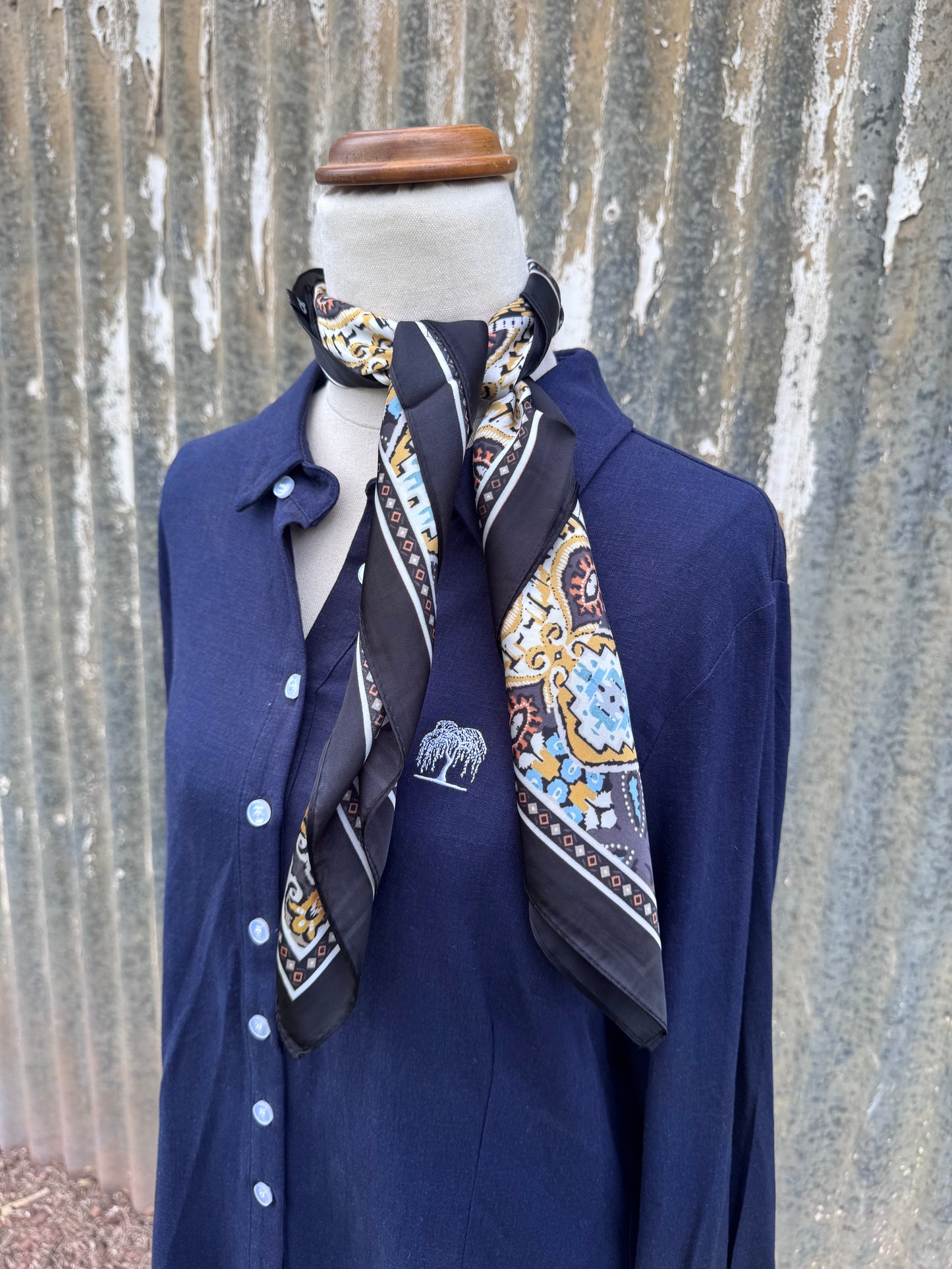 Black Pattern Neck Scarf