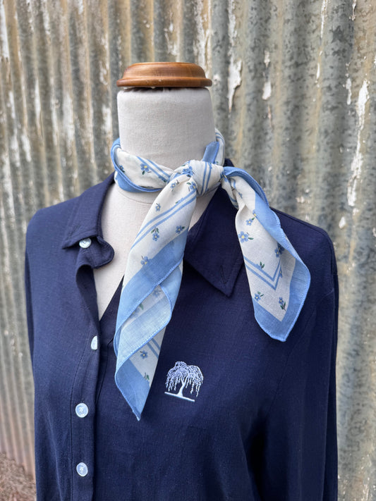 Blue Flower Neck Scarf