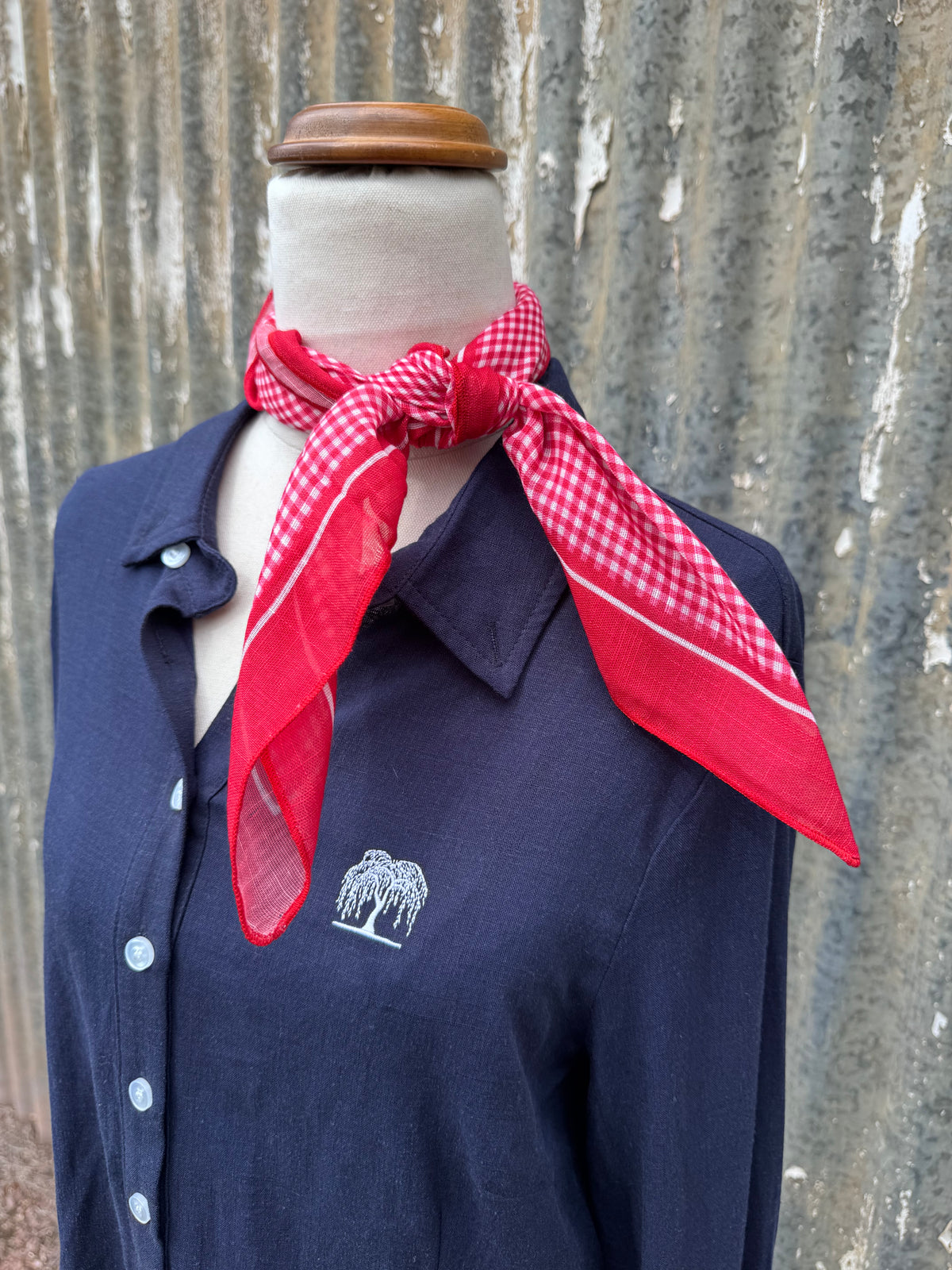 Red Gingham Neck Scarf