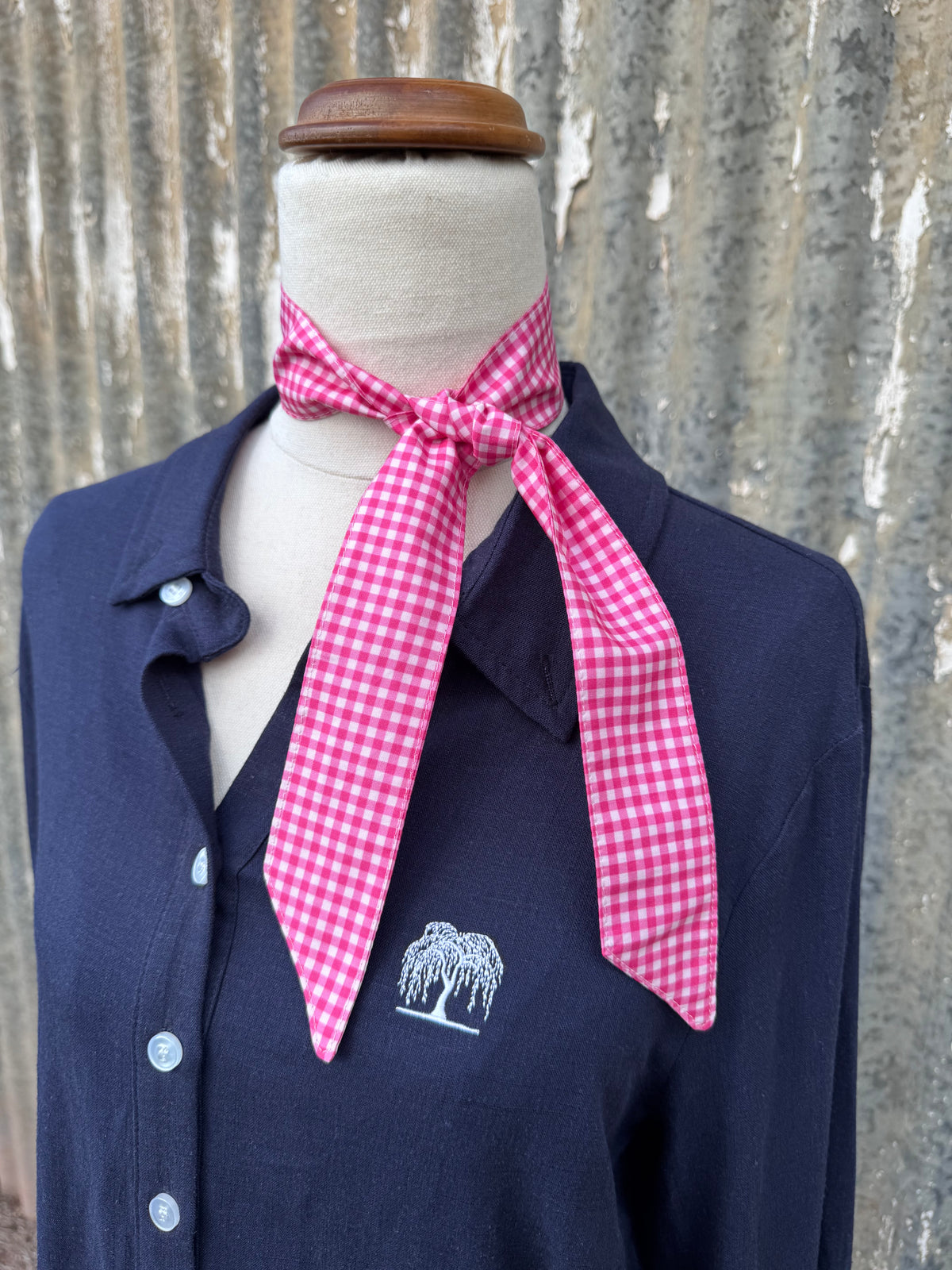 Pink Gingham Necktie