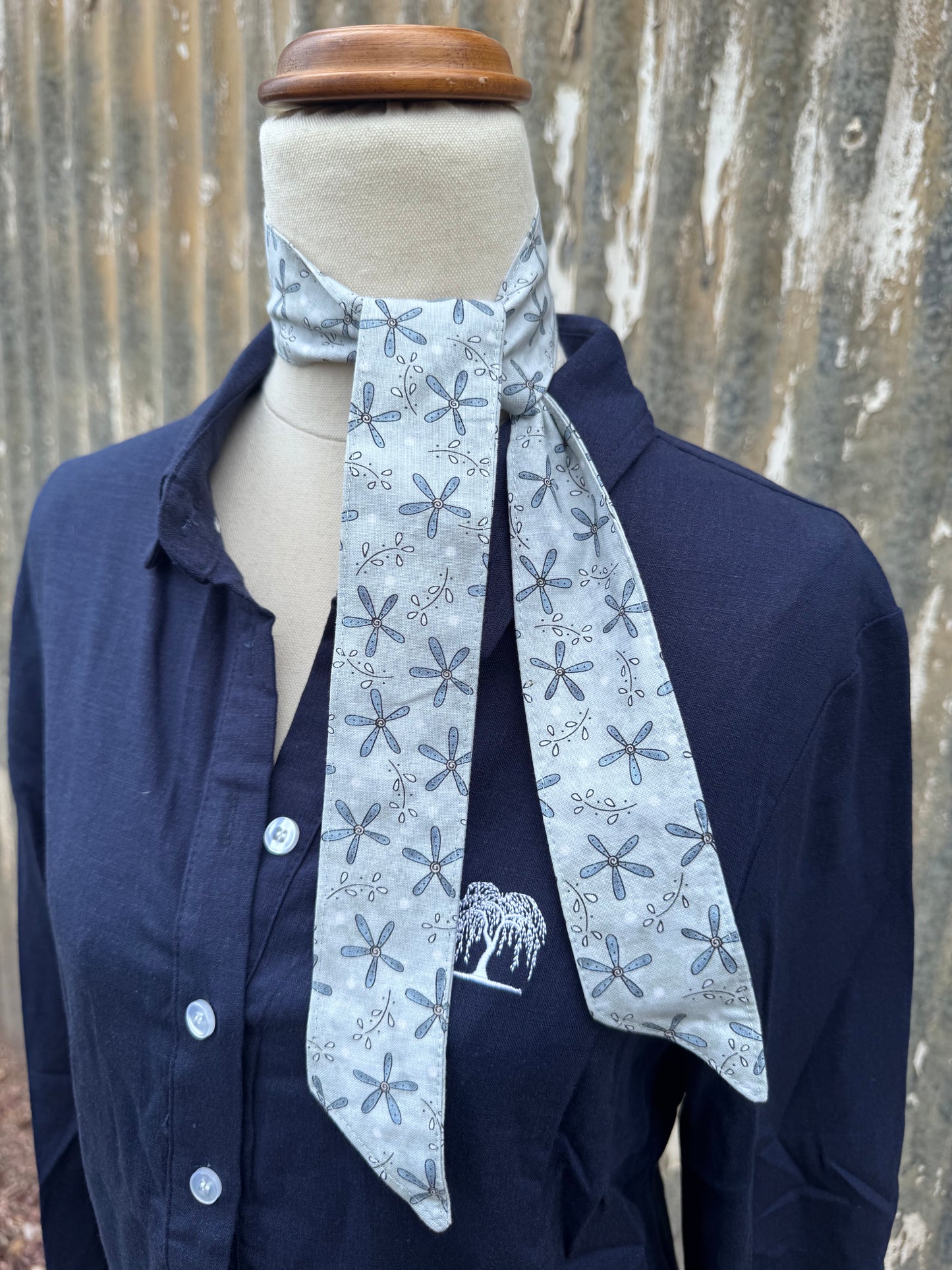 Blue Flower Necktie