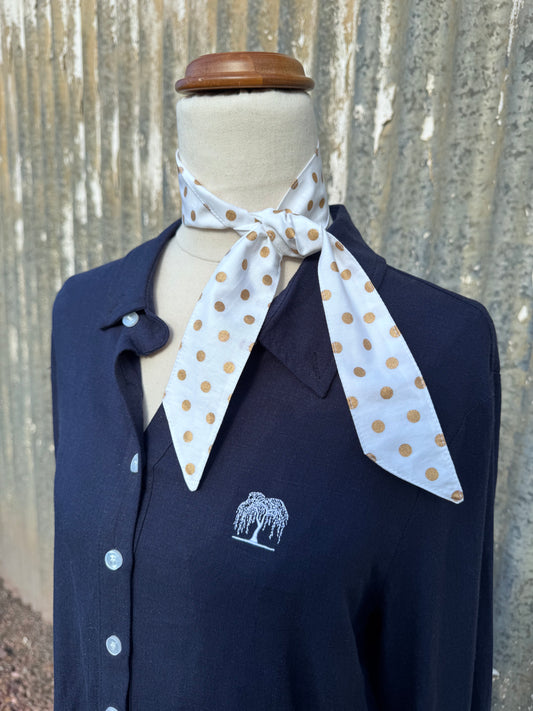 White Gold Spotty Necktie