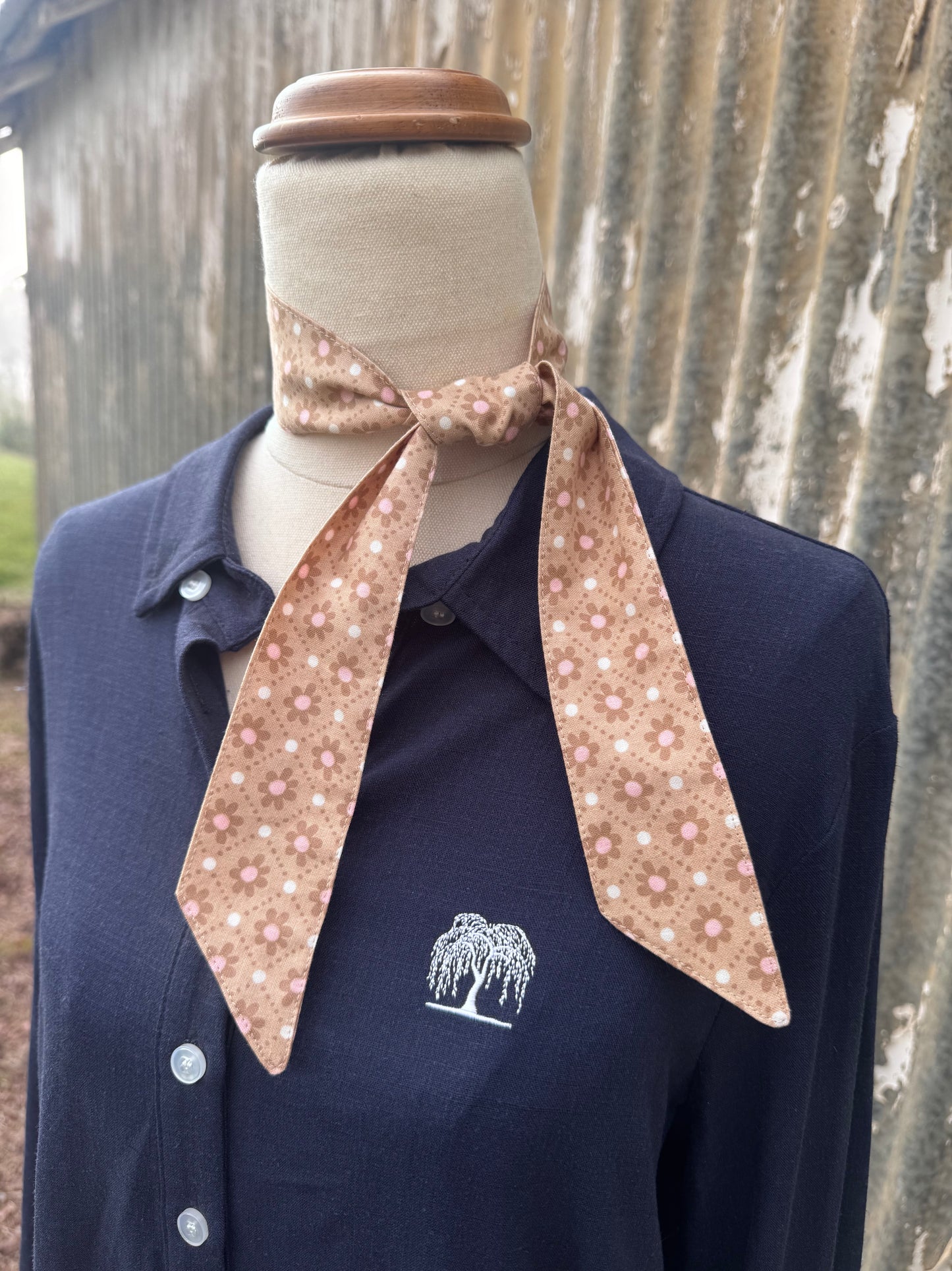 Tan Floral Necktie