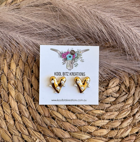 Gold Heart Earrings